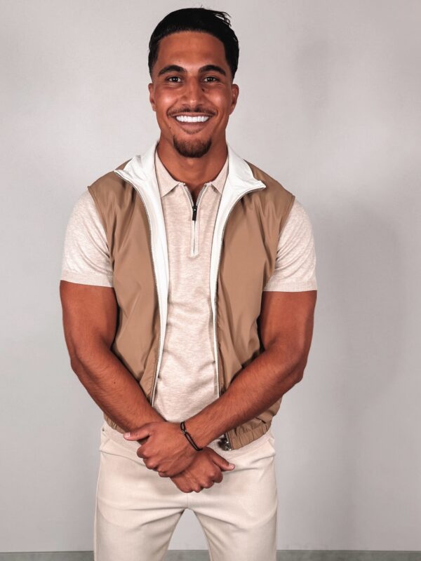 REVERSIBLE BODYWARMER - camel