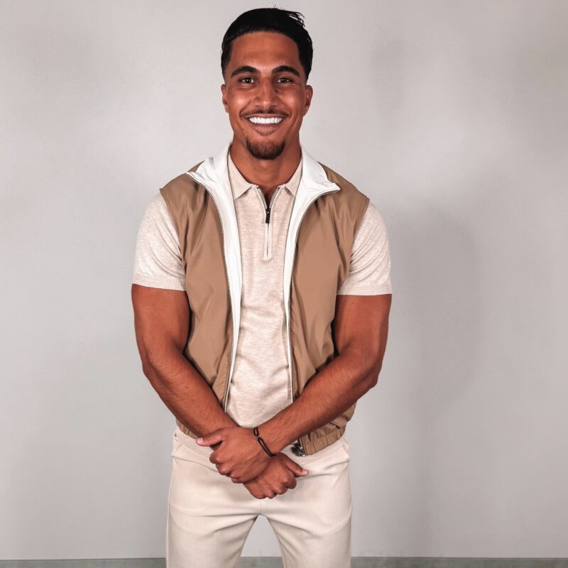 REVERSIBLE BODYWARMER - camel