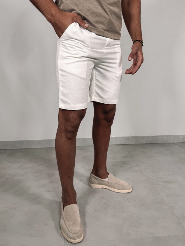 LINNEN SHORT - white