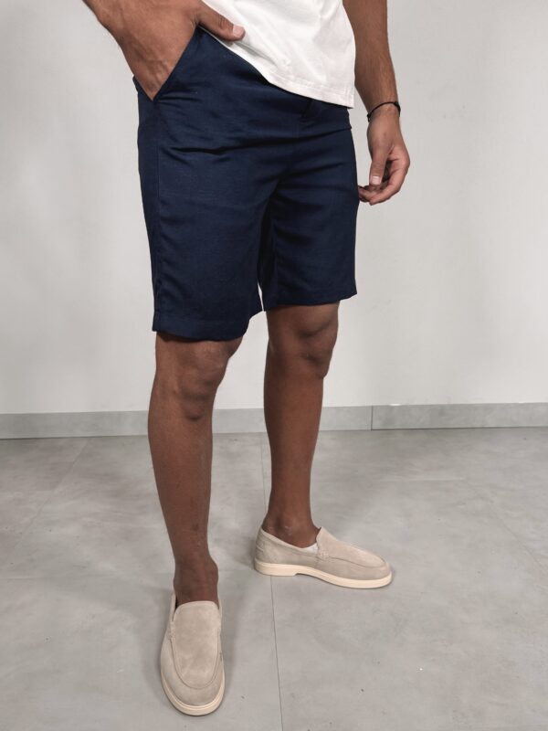 LINNEN SHORT - blue