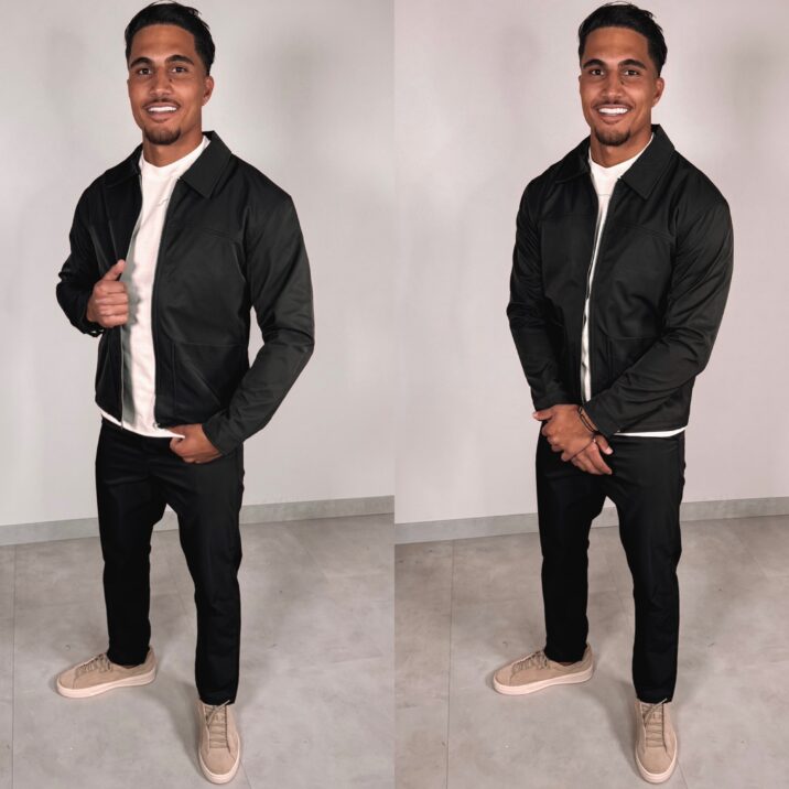 FRONT POCKET TECH SUIT - black