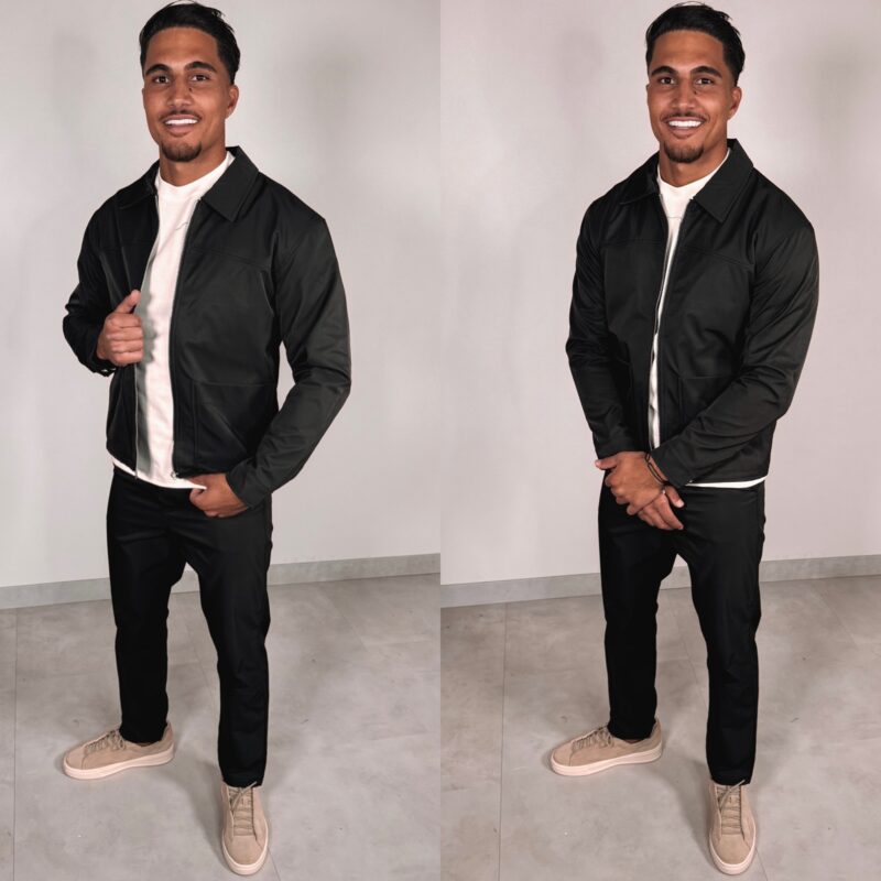 FRONT POCKET TECH SUIT - black