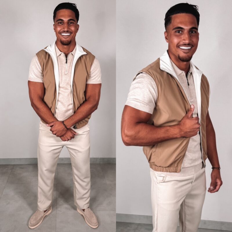 REVERSIBLE BODYWARMER - camel