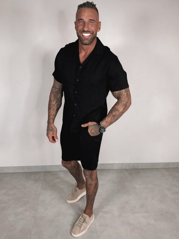 CRINKLE SUMMER SET - black
