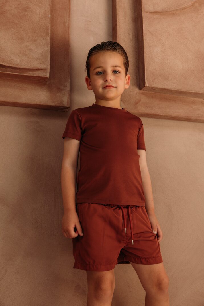 Manilo Kids - Premium Double mercerized T-shirt - Rusty Red