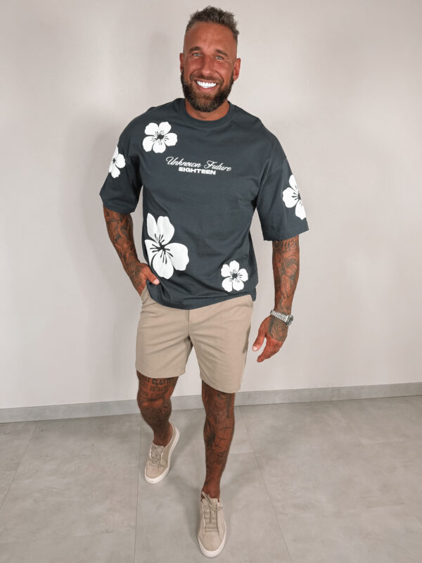 IMG_0066 Flower Oversized Tee - grey