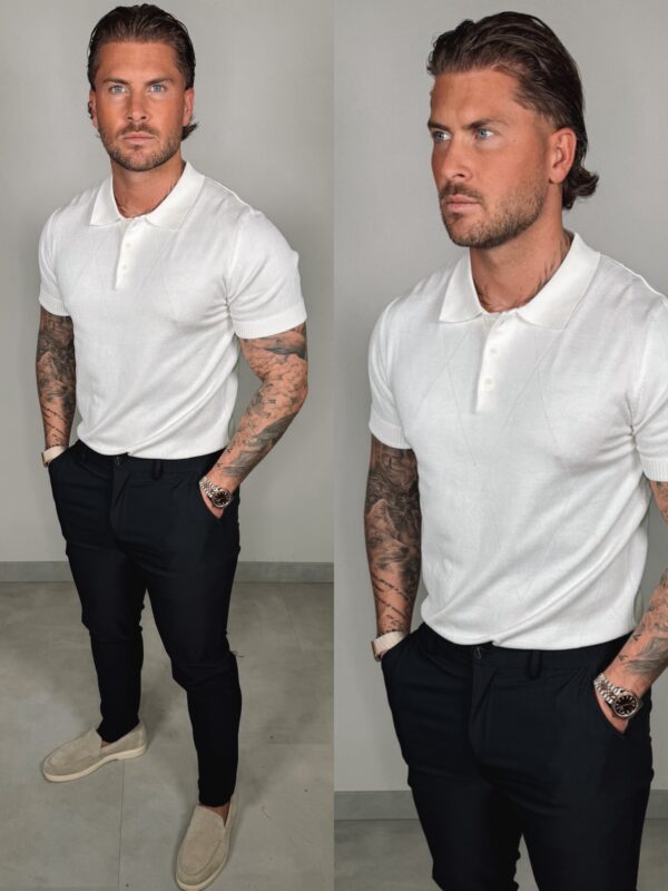 Button Polo Collar - White