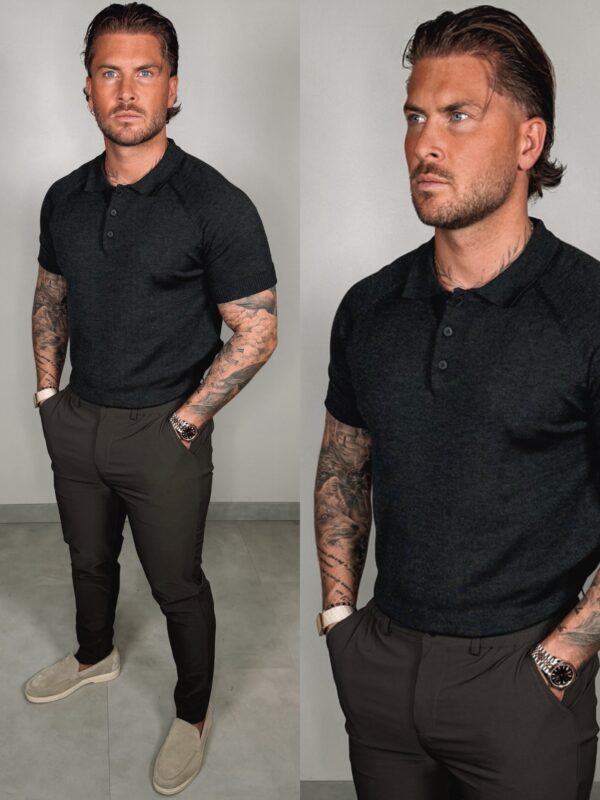 Button Polo Collar - Darkgrey