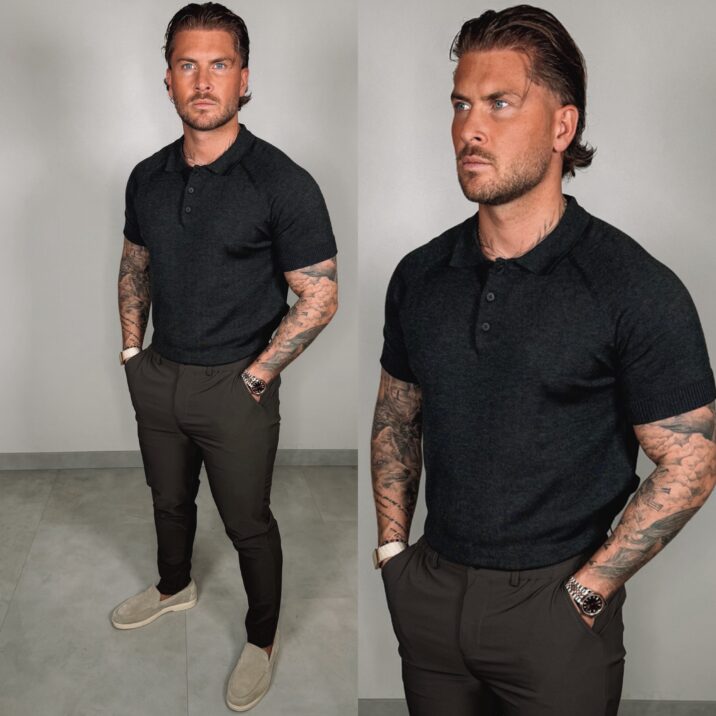 Button Polo Collar - Darkgrey