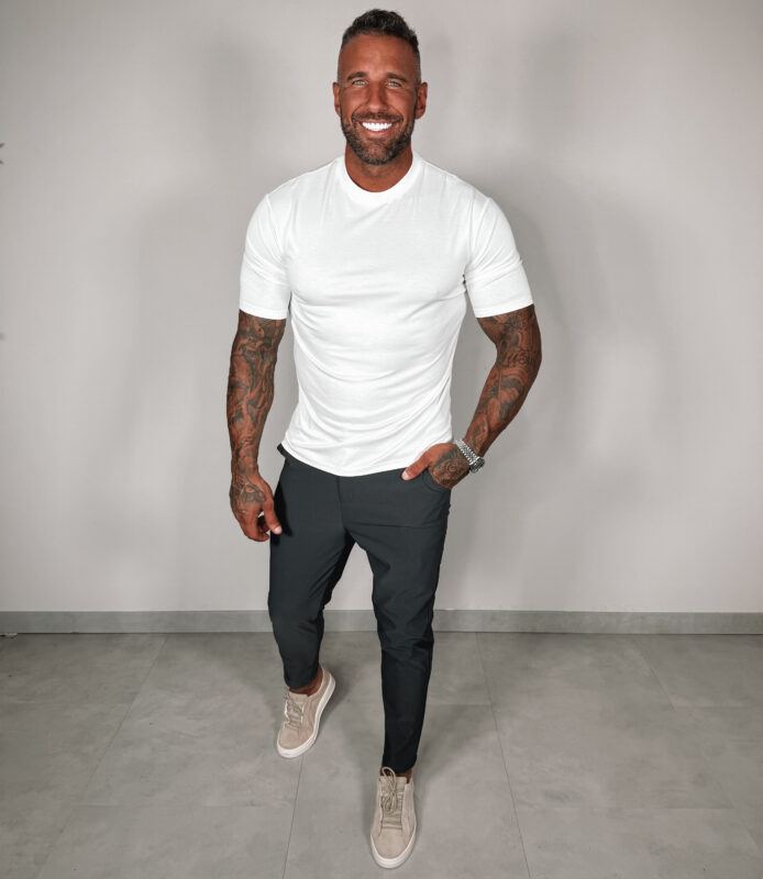 Slim-Fit Glans T-Shirt - White