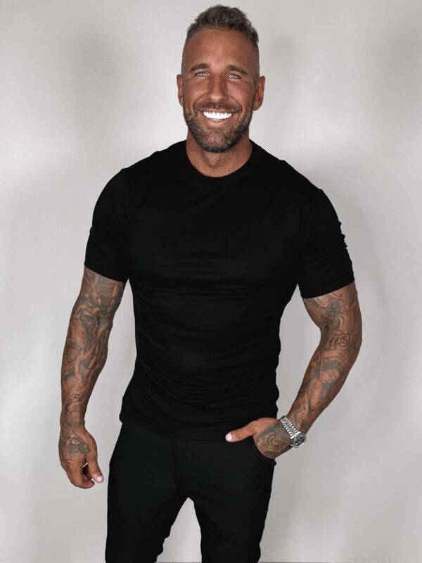 Slim-Fit Glans T-Shirt - Black