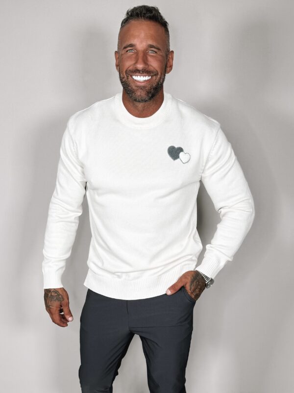 Hearts Sweater - White
