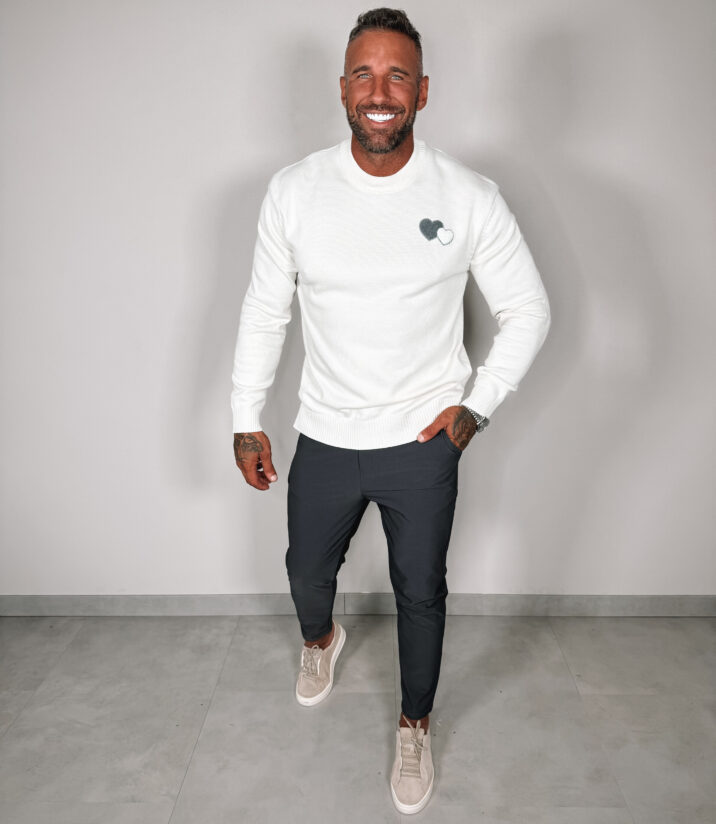 Hearts Sweater - White