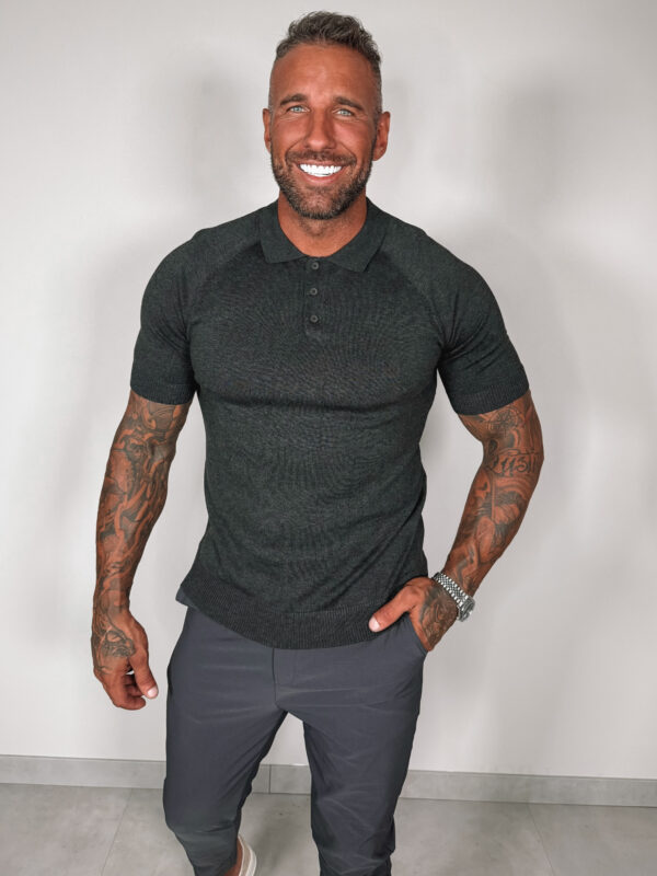Button Polo Collar - Darkgrey