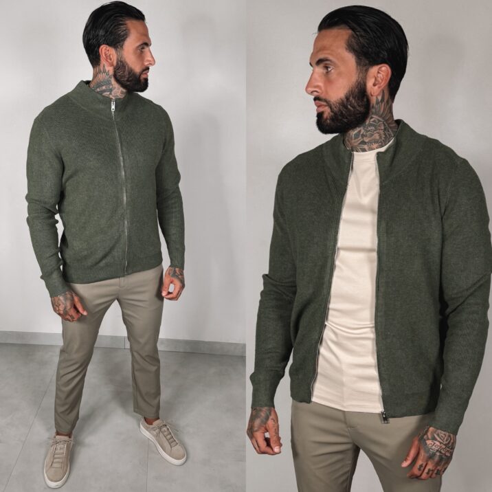 Zip up Vest - Khaki
