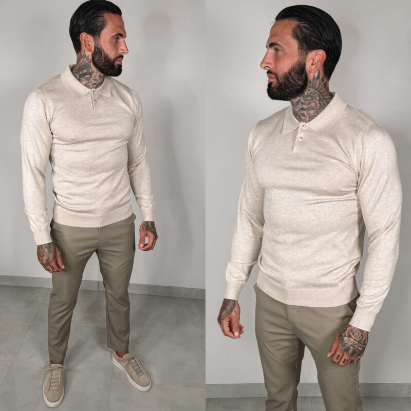 Stretch Zipper Pantalon - Beige
