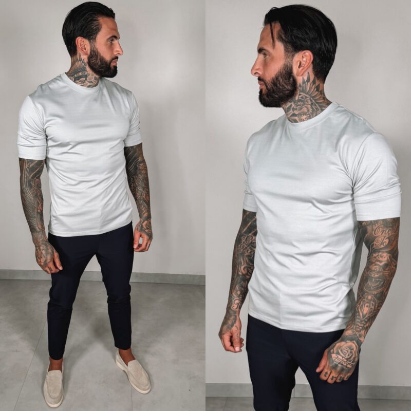 Slim-Fit Glans T-Shirt - Grey