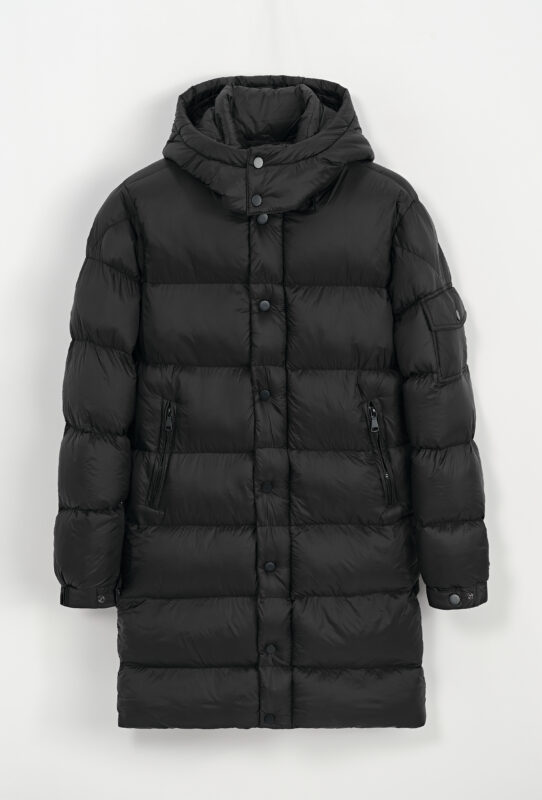 Basic Long Winterjacket - black