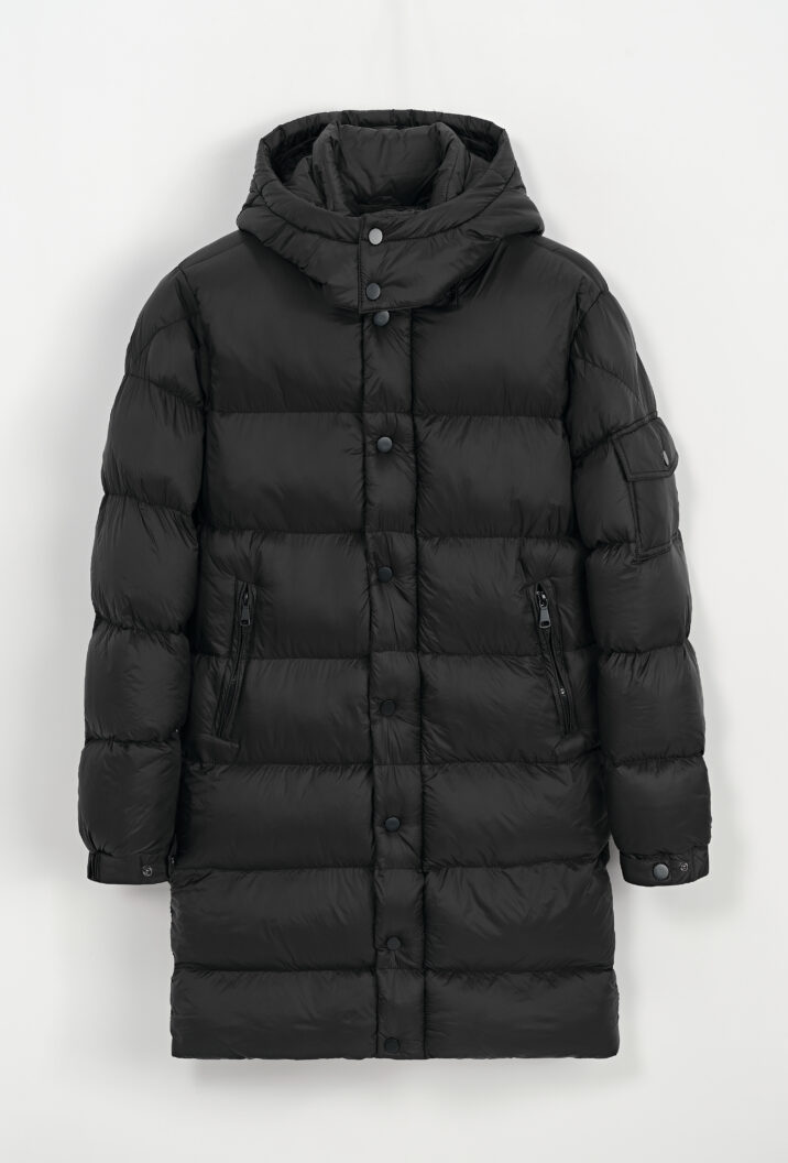 Basic Long Winterjacket - black