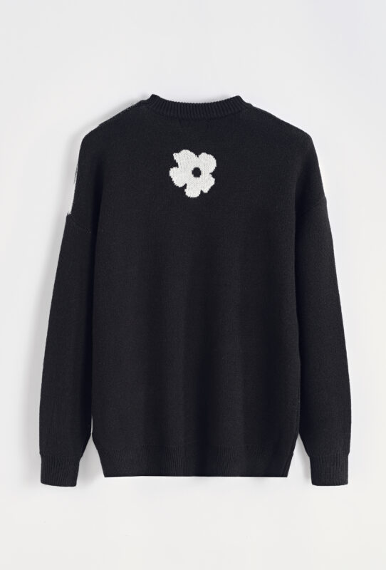 Big Flower Sweater - Black