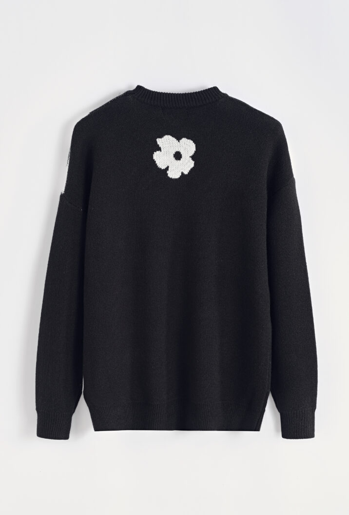 Big Flower Sweater - Black