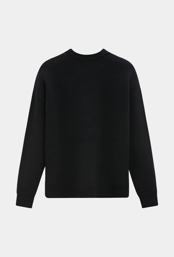 Sketch Flower Sweater - Black