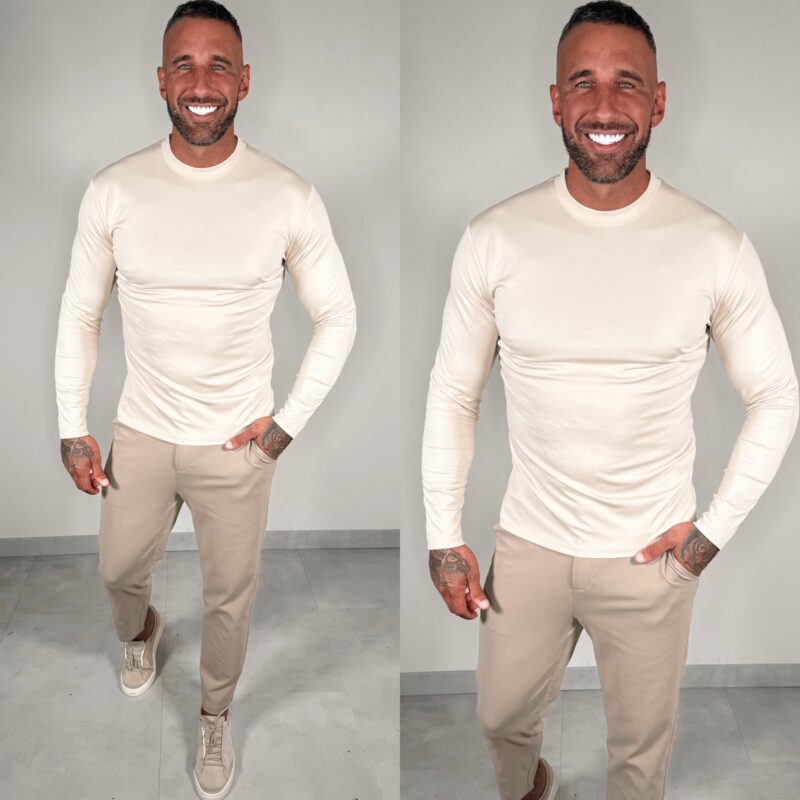 Longsleeve Glans Shirt - Beige
