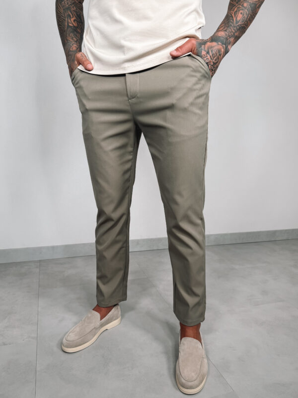 Stretch Zipper Pantalon - Beige