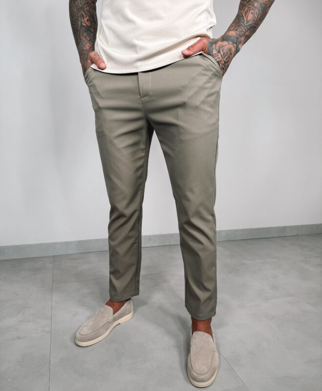 Stretch Zipper Pantalon - Beige