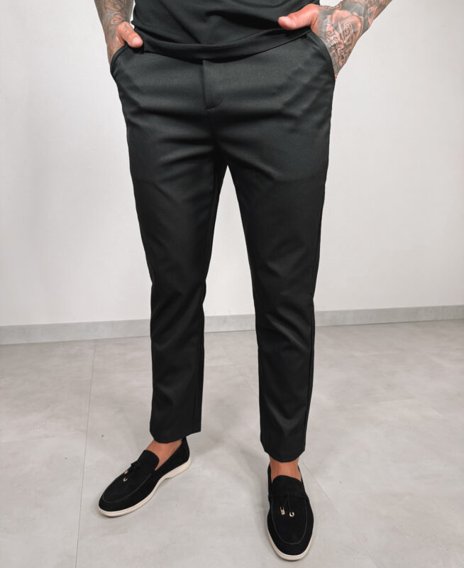 Stretch Zipper Pantalon - Black
