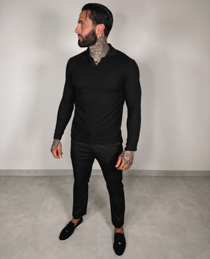 Stretch Zipper Pantalon - Black