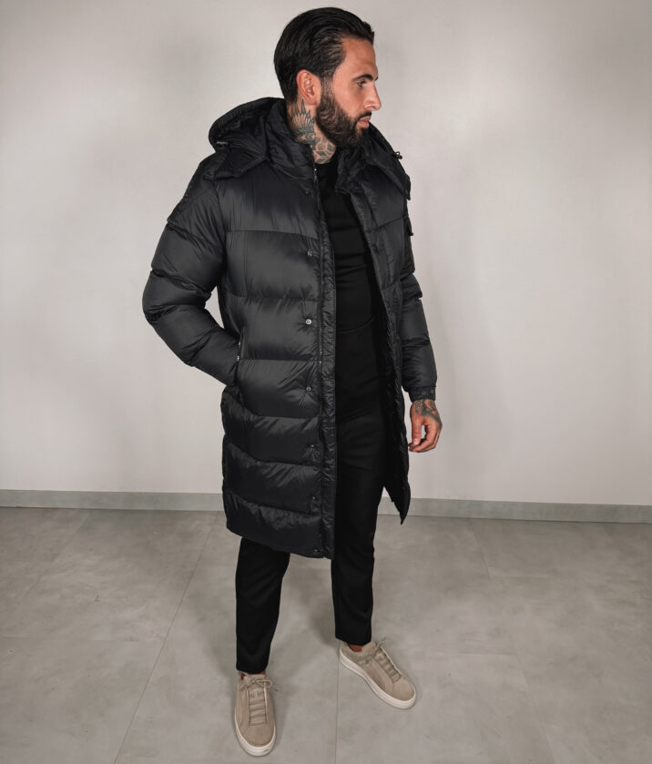 Basic Long Winterjacket - black