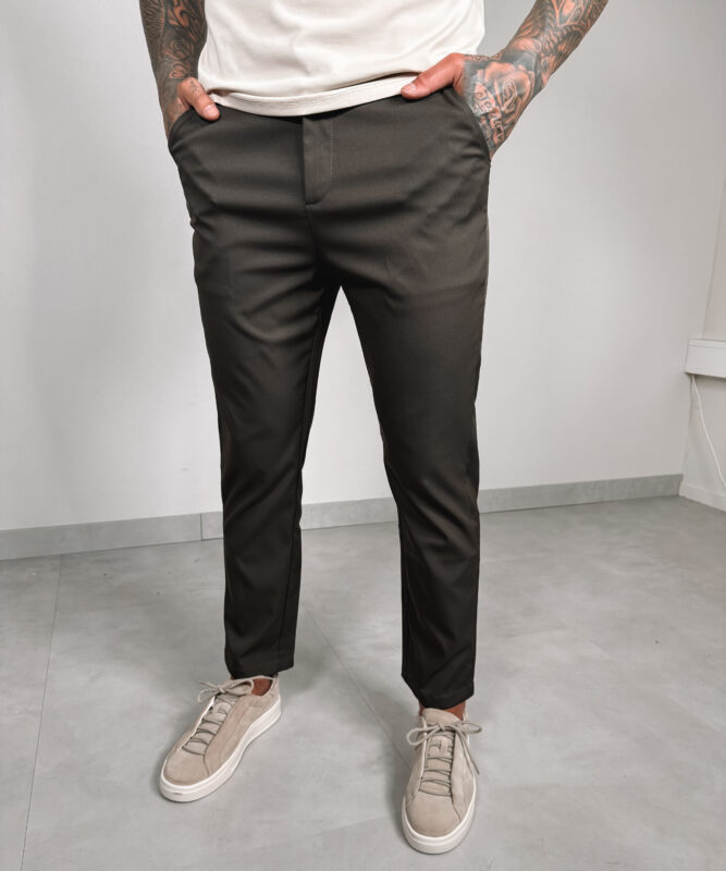 Stretch Zipper Pantalon - Brown