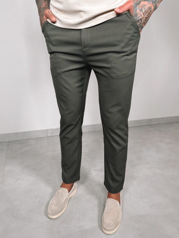 Stretch Zipper Pantalon - Khaki