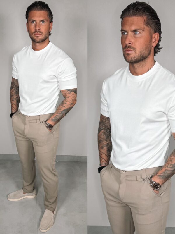 Slim-Fit Glans T-Shirt - White