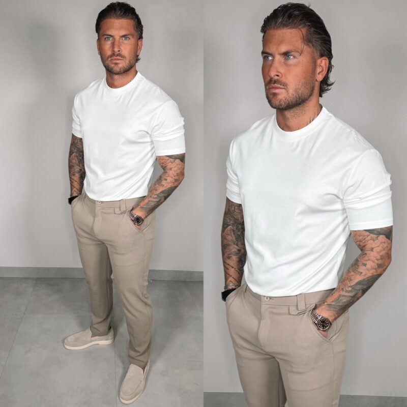 Slim-Fit Glans T-Shirt - White