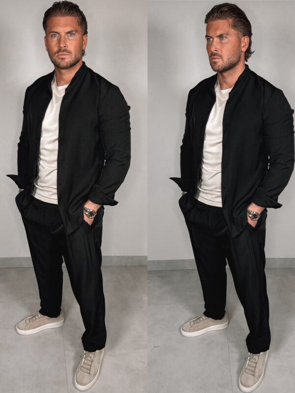 Shine Button Suit - Black