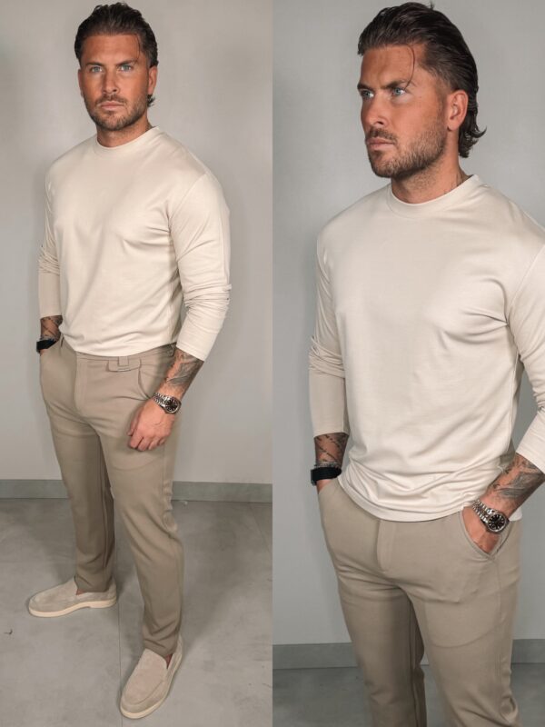 Longsleeve Glans Shirt - Beige