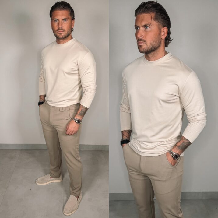 Longsleeve Glans Shirt - Beige