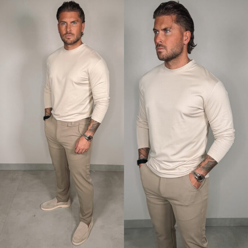 Longsleeve Glans Shirt - Beige