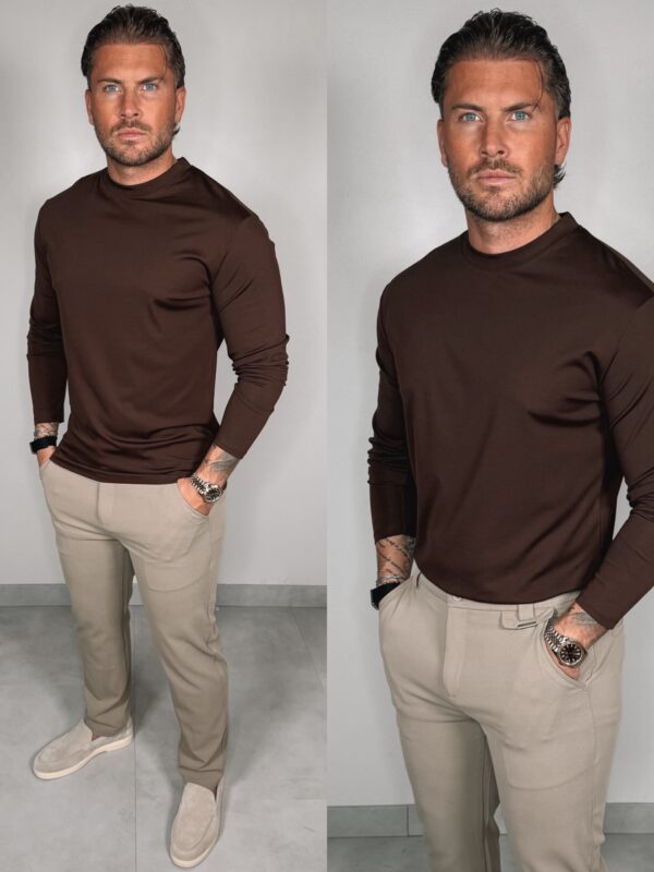 Longsleeve Glans Shirt - Choco