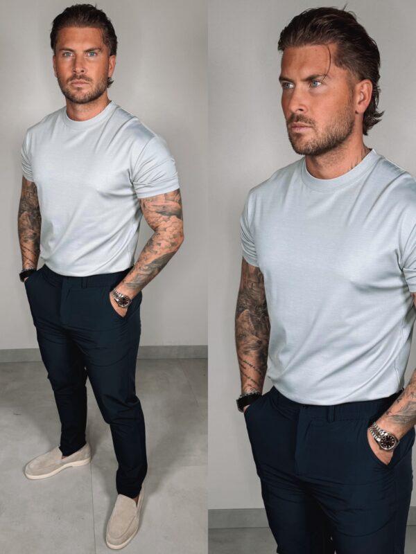 Slim-Fit Glans T-Shirt - Grey
