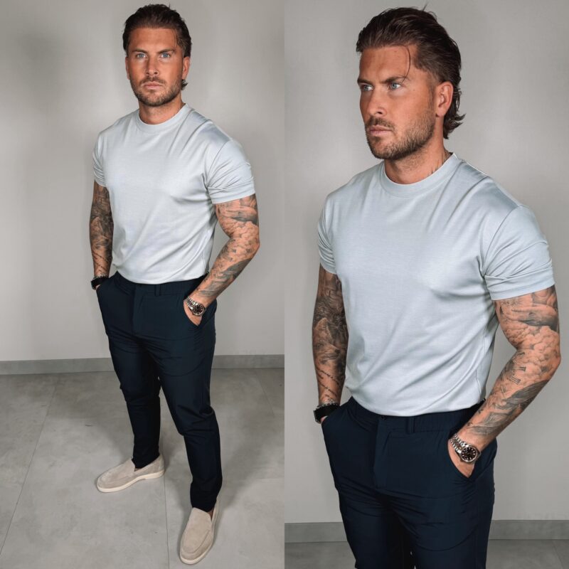 Slim-Fit Glans T-Shirt - Grey