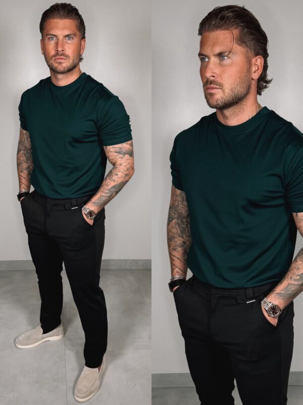 Slim-Fit Glans T-Shirt - Emerald
