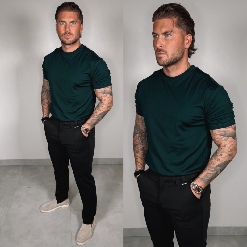 Slim-Fit Glans T-Shirt - Emerald