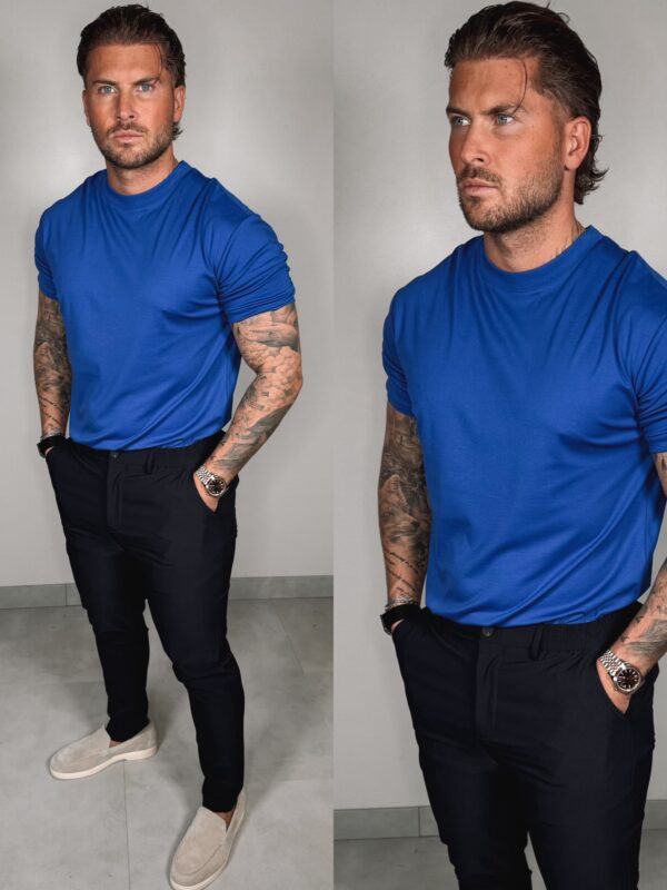 Slim-Fit Glans T-Shirt - BrightBlue