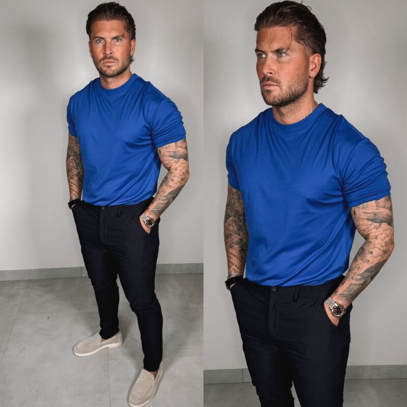 Slim-Fit Glans T-Shirt - BrightBlue
