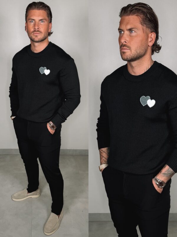 Hearts Sweater - Black