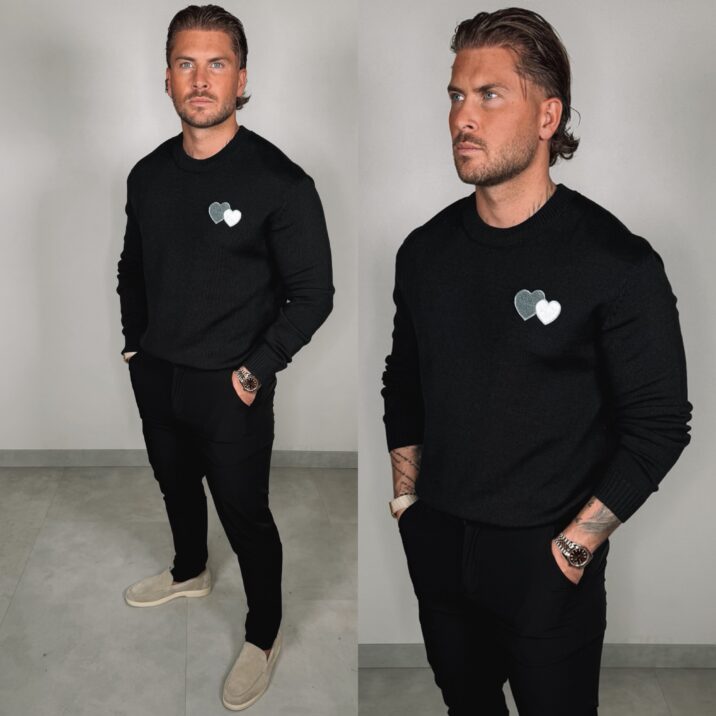 Hearts Sweater - Black