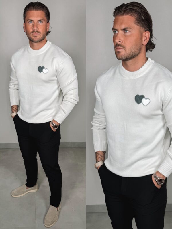 Hearts Sweater - White